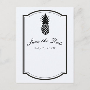 Noir & Blanc Tropicale Ananas Faire-Part de sauveg
