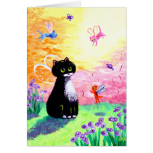 Noir Blanc Tuxedo Fées de chats Créationarts