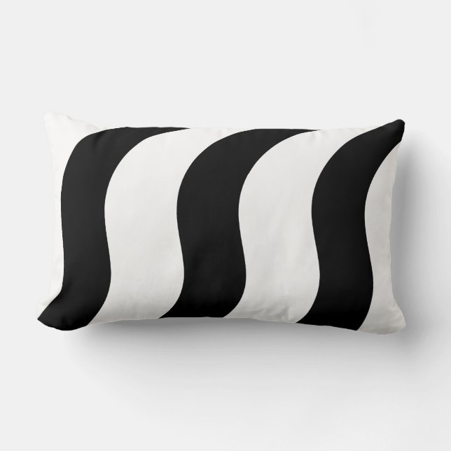 noir + blanc zèbre rayure motif moderne coussin mo (Recto)