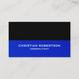 Noir bleu unique Carte de visite consultant modern