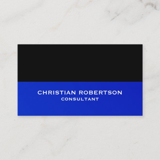 Noir bleu unique Carte de visite consultant modern (Devant)