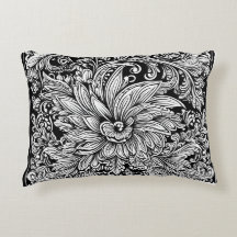 Noir Bloomscape accent pillow