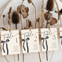 Noir Bow Gothic Tying Knot Table Nom Cartes