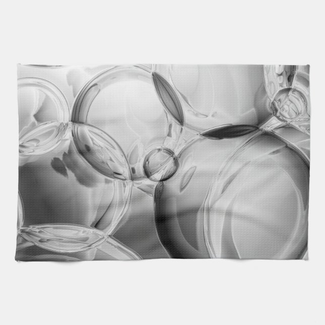 Noir Bubbles Kitchen Towel (Horizontal)