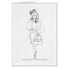 Noir CapeDress d'Aquarelle de mode de poupée de