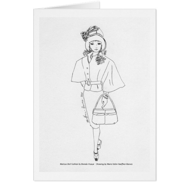 Noir CapeDress d'Aquarelle de mode de poupée de (Devant)