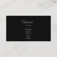 Noir Carte de visite tendance minimal