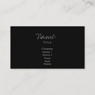 Noir Carte de visite tendance minimal