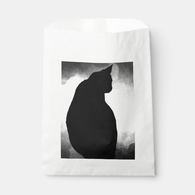 Noir Chat Silhouette Favoriser Sacs (Devant)