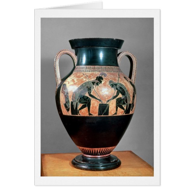Noir-chiffre amphora dépeignant Ajax et Achille, (Devant)