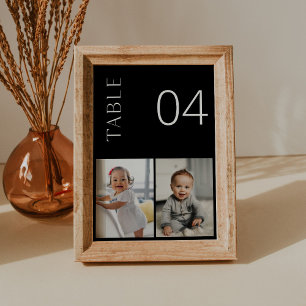 NOIR Childhood Photo Table Number Card