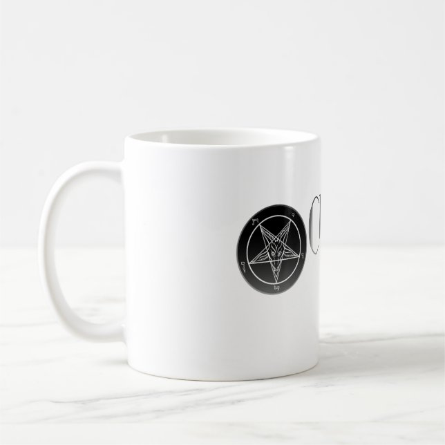 Noir Church of Satan Logo Classic White Mug (Left)