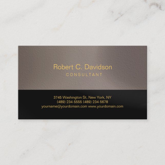 Noir clair Beige Or Tons Carte de visite moderne (Devant)