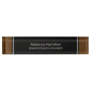 Noir classique et plaque d'identification Brown po
