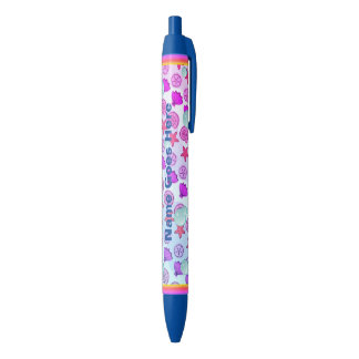 Noir Coquille marine personnalisée et stylo à bulles