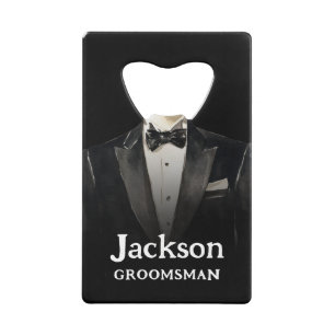 Noir Costume Groomsman Bouteille-Cadeau Ouverture