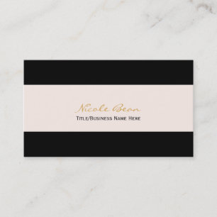 Noir & Crème Off Blanc Chic Carte de visite modern