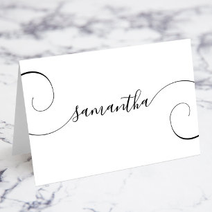 Noir Curé Signature Nom individuel Cartes de prése