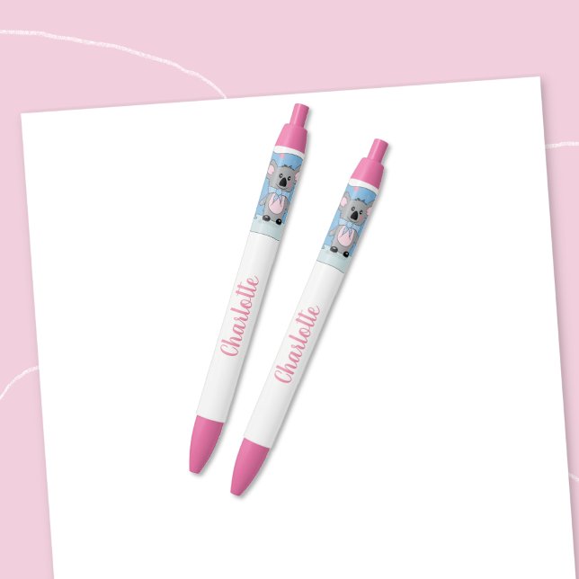 Noir Cute Koala Oear Kid Stylo personnalisé (Créateur téléchargé)