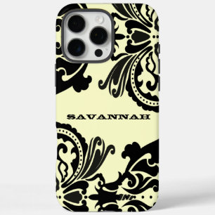 Noir Damas coque iphone personnalisé Choisir la co