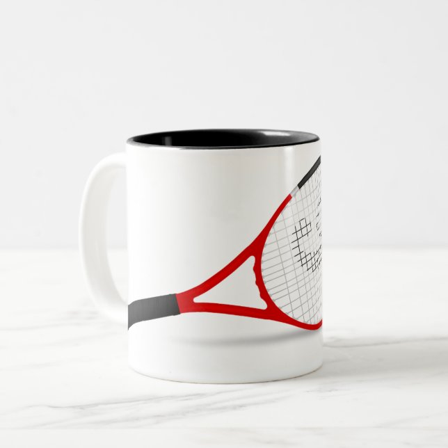 Noir de balle de tennis tasse à deux tons de 11 (Devant gauche)