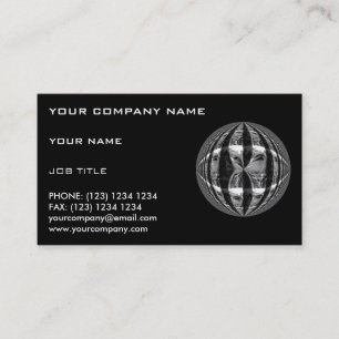 Noir de carte de visite de noir de chrome de globe