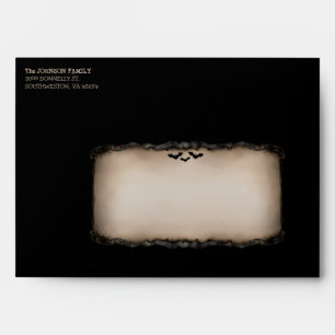 Noir de Halloween et enveloppe heureuse bronzage