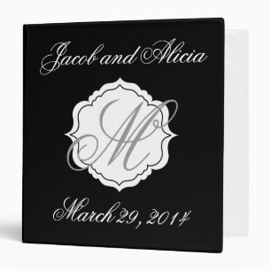 Noir de monogramme d'album à classeur de