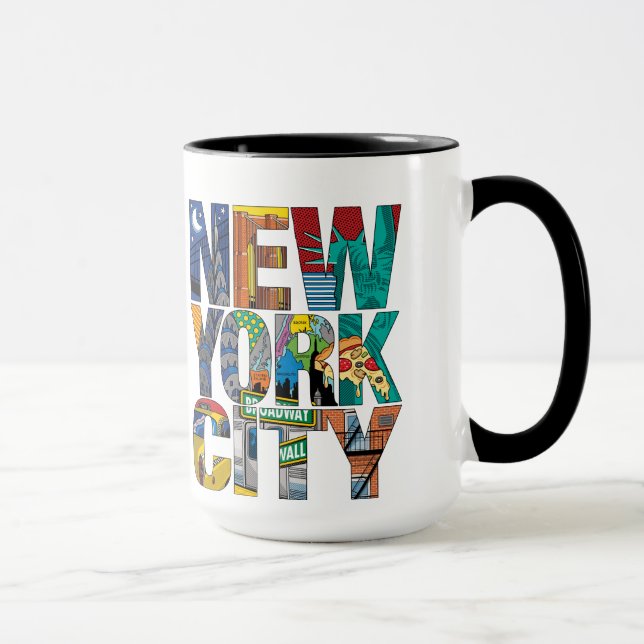 Noir de New York City tasse de sonnerie de 15 (Droite)