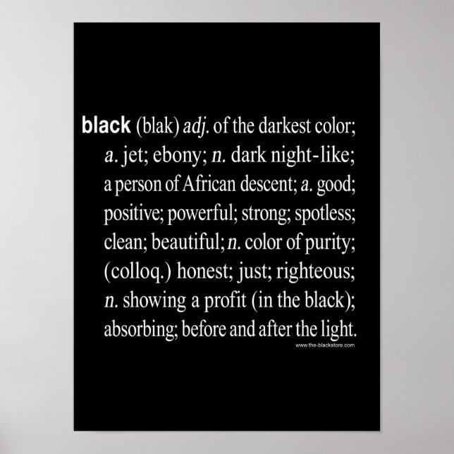 Noir défini : Poster (Matte) 12X16 (Devant)