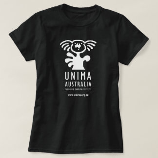Noir du T-shirt des femmes d'UNIMA Australie