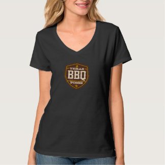 Noir du T-shirt des femmes - logo de bande de BBQ