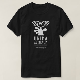 Noir du T-shirt des hommes d'UNIMA Australie