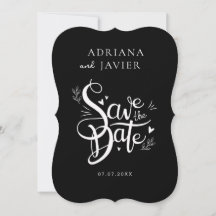 Noir Elégant mariage Invitation minimaliste