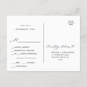 Noir Élégant Script Typographie Menu Choix