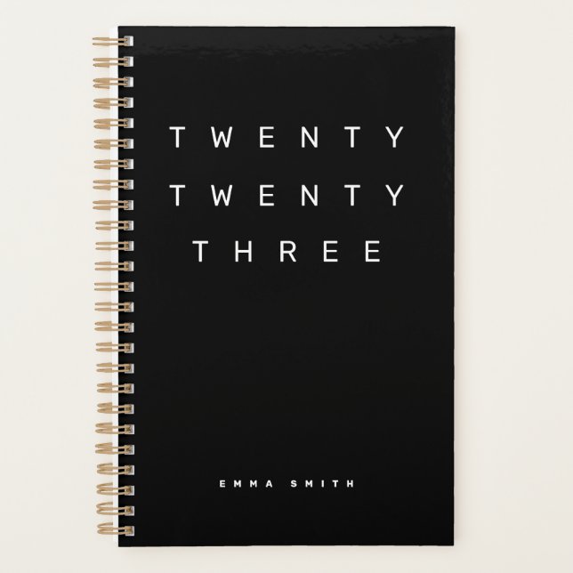 Noir et blanc 2023 Productivité mensuelle hebdomad (Devant)