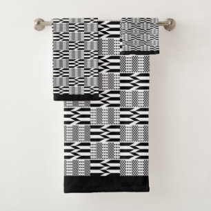 Noir et blanc afrocentrique Kente