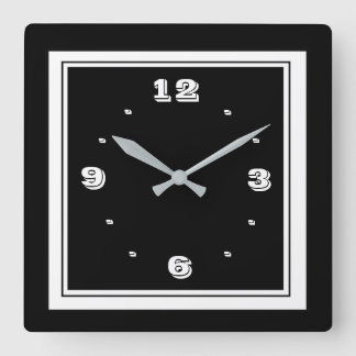 Noir et blanc avec bordure photo Horloges simplist