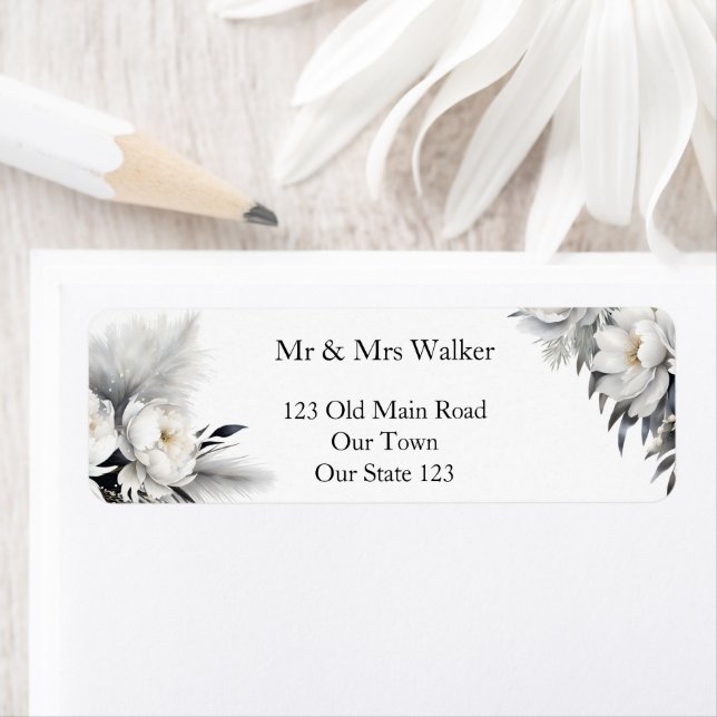Noir et blanc Boho élégant mariage (En situation)