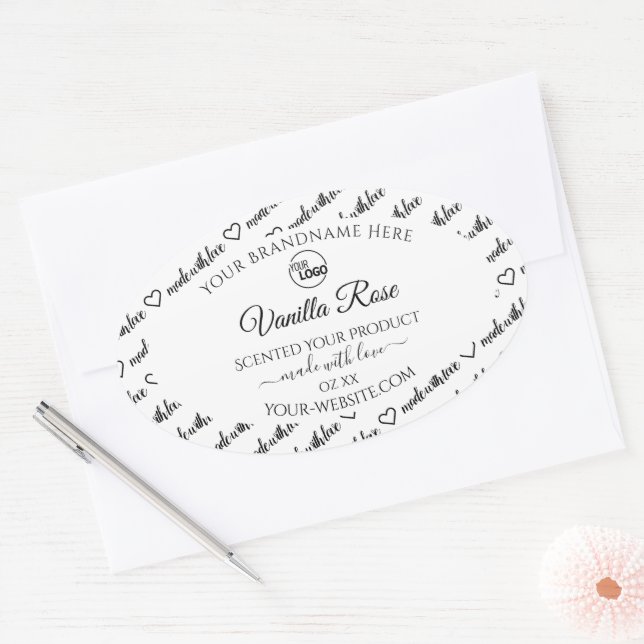 Noir et blanc Cloud Étiquette de produit avec logo (Enveloppe)