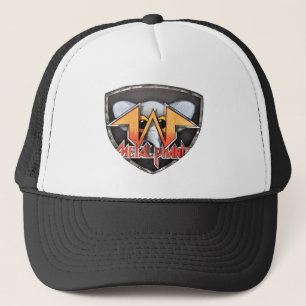 Noir et blanc de casquette de camionneur d'emblèm