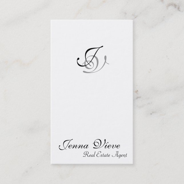 Noir et blanc de monogramme de carte d'entreprise (Devant)