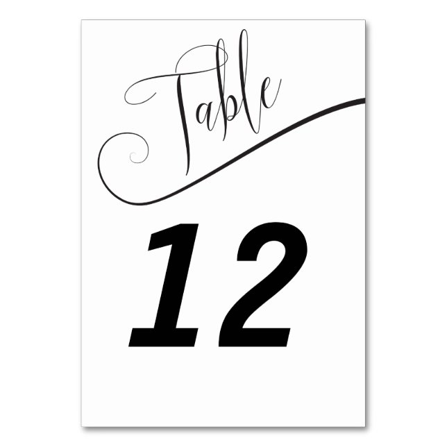 Noir et blanc Élégant Numéro de table (Par défaut)