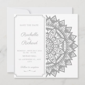 Noir et blanc Enregistrer la date Invitation