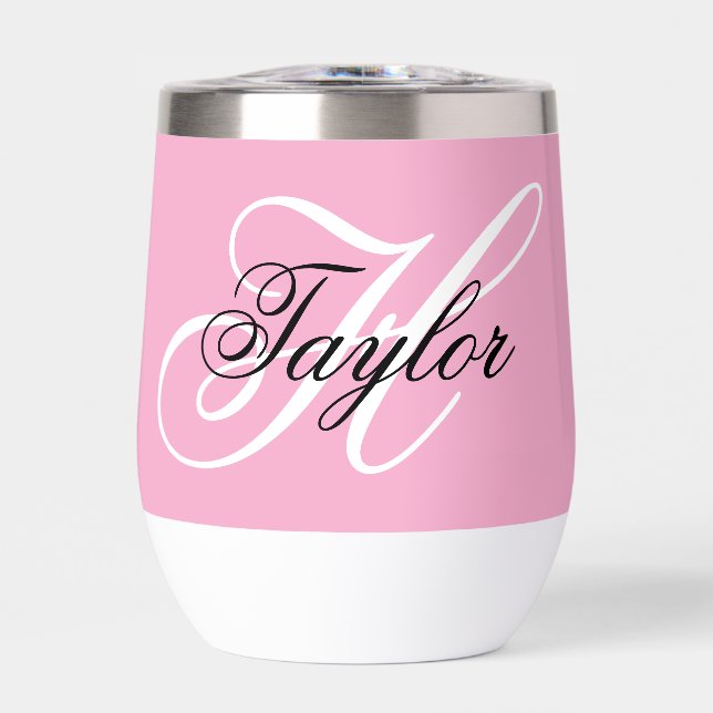 Noir et blanc Fatigue Monogramme rose (Avant)