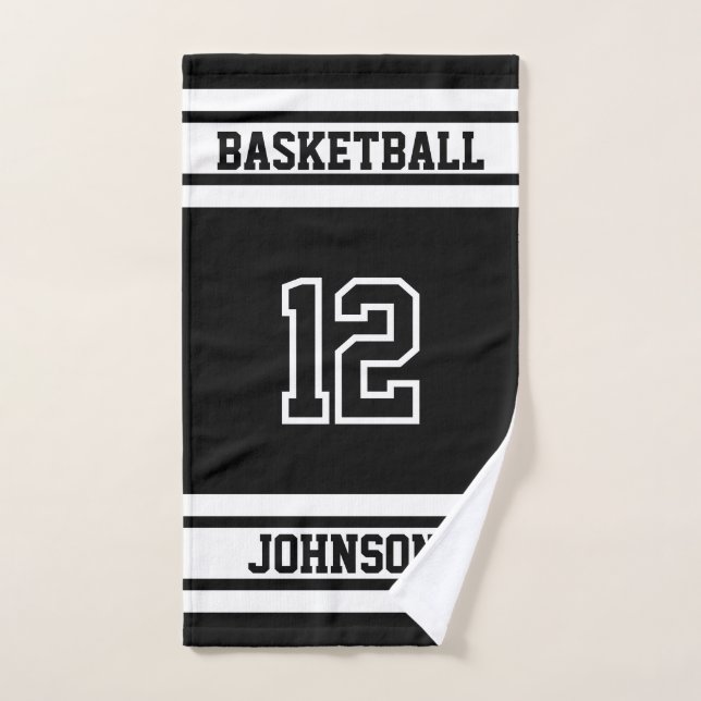 Noir et blanc ⚽ Football - 100% Personnaliser (Serviette à main)