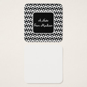 Noir et blanc Funky Roundé Carré Notes Motifs