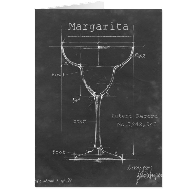 Noir et blanc Margarita Verre Plan (Devant)