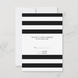 Noir et blanc Mariage rayé RSVP
