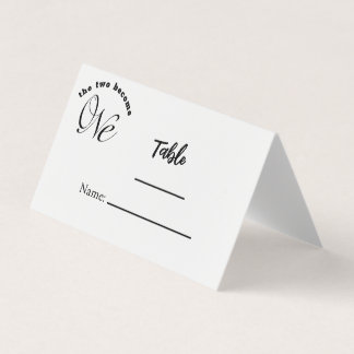 Noir et blanc minimaliste Deux deviennent une cart